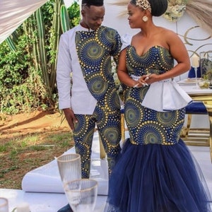 Couple African Outfit African Couple Engagement Outfitankara - Etsy
