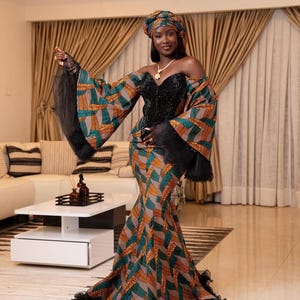 african prom dress two piece Gown African Print Prom Ankara Styles Two Piece African Prom Dress In Ankara African Print