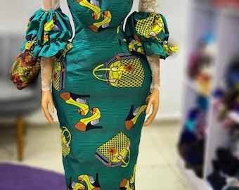 African mermaid dress, Ankara gown, African gown, African prom dress, African print dress, Ankara with detachable hands