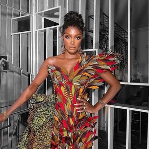 Afrikanisches Meerjungfrauenkleid, Ankara-Kleid, afrikanisches Maxi-Nixenkleid, afrikanisches Abschlussballkleid, afrikanisches Maxidruckkleid, Abschlussball 2023 Kleid