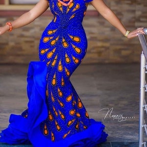 Abito da sirena africano, abito Ankara, abito da sirena maxi africano, abito da ballo africano, abito da stampa maxi africano, abito da ballo 2023