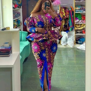 Ankara Peplum Gown Etsy
