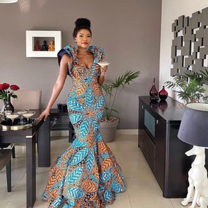 African mermaid dress, Ankara gown, African gown, African prom dress, African print dress