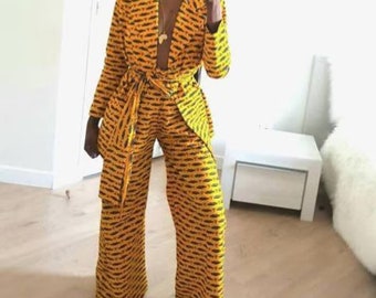 African jumpsuit , Ankara jumpsuit , African gown, African dress, African print jumpsuit, pants and top, crop top