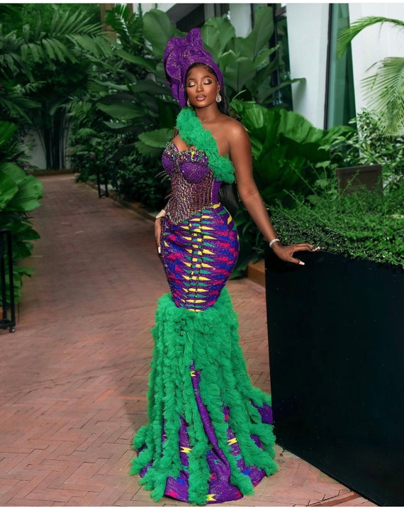 fitted lace wedding dress Zapaka Women Dark Green Long Prom Dress Mermaid Spaghetti Straps Beaded Corset Satin Evening Dress with Slit, Purple / UK12 main image 0