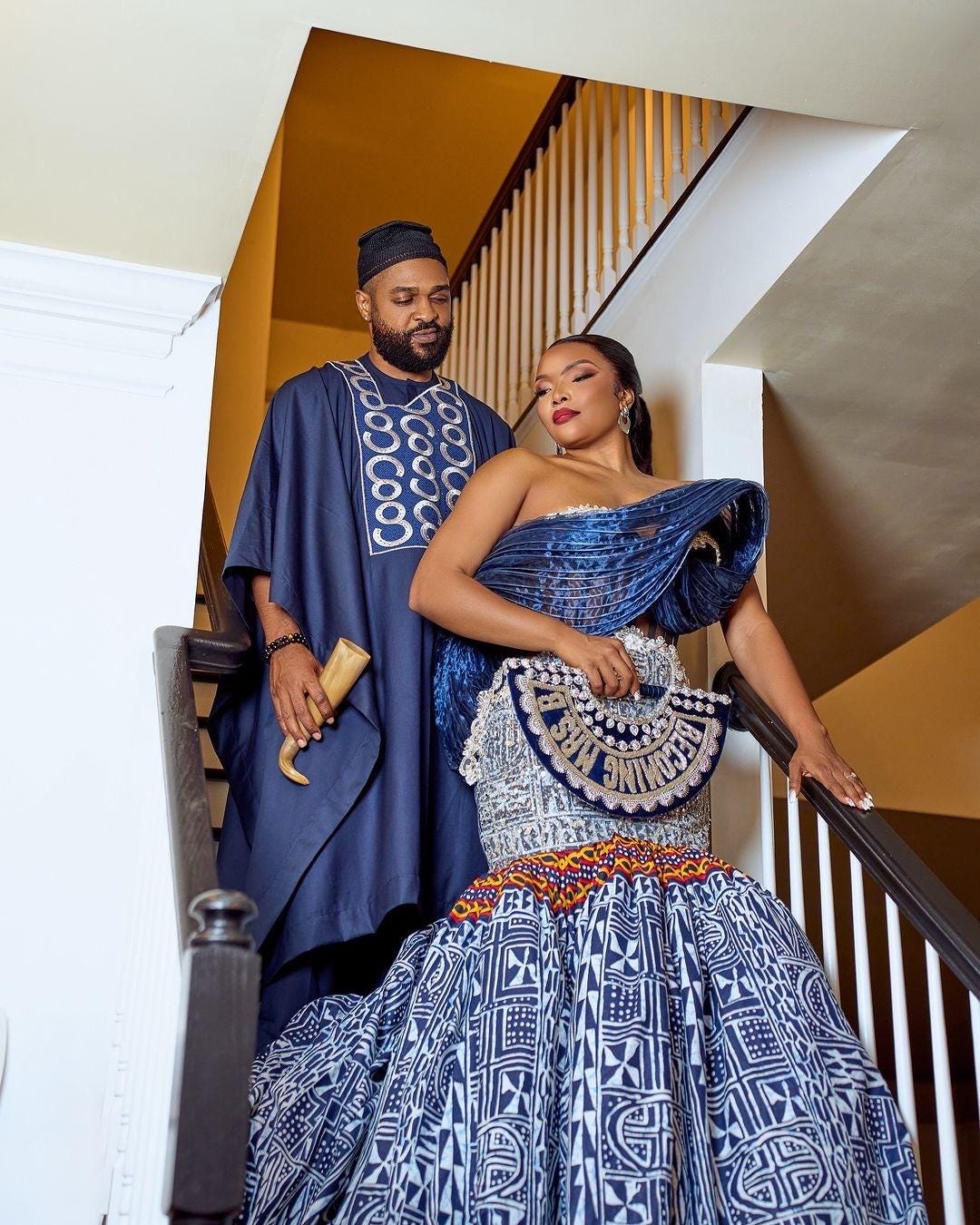 african couple dress design Couple African outfit, Couple Ghana Tanzania engagement,Nigerian wedding, African clothes for couples, couples matching outfit, orange