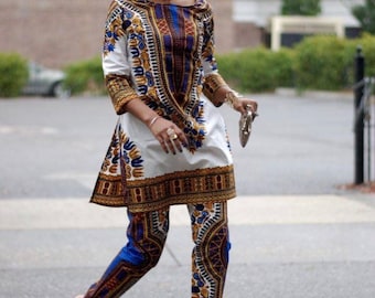 African 2 piece , Ankara pants and shirt , African tyedye , African adore, African print jumpsuit, pants and top