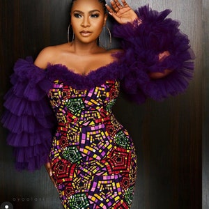 African mermaid dress, Ankara gown, African gown, African prom dress, African print dress, Ankara with detachable hands