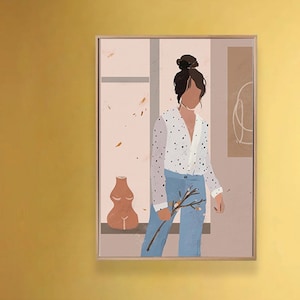 DIY Frauen Porträt Malen nach Zahlen Kit: Modernes Wohndekor