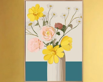 Floral Paint by Number Kit – DIY Oil Painting, Home Decor