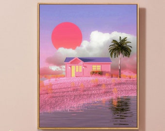 Summer House Paint by Number Kit: DIY Oil Painting, Handmade Wall Decor