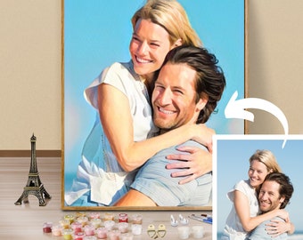 Custom Paint by Number Kit: Personalized Photo Portrait Gift