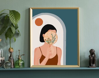 Modern Woman Paint by Number Kit: DIY Oil Painting, Home Decor