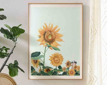 Sunflower Paint by Number - Paint by Number Kit Adult | DIY Oil Painting | DIY Kit - Handmade Wall Decor -Christmas GIft