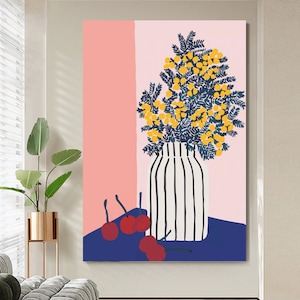 Floral Paint by Number- Paint by Number Kit Adult | DIY Oil Painting | DIY Kit - Healing Art - Pet Painting Wall Art - Valentines Day Gift