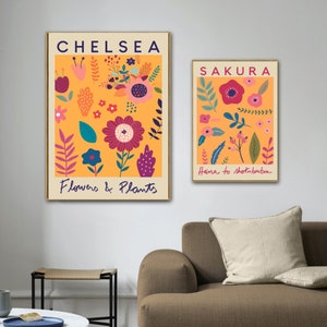 Blumen Malen nach Zahlen Kit: DIY Ölbild, minimalistisches Wandbild