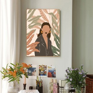 Girl Silhouette Paint by Number Kit: DIY Oil Painting, Handmade Wall Decor