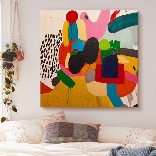 Abstract Paint by Number Kit: DIY Oil Painting, Handmade Wall Decor