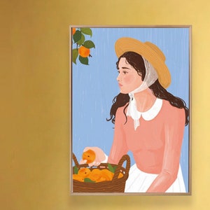 Girl with oranges Paint by Number -  Paint by Number Kit Adult | DIY Oil Painting | DIY Kit - Home Decor -Christmas GIft