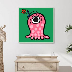 Paint by Number Kids-Joy&#39;s boutique X Sunshin-Cute Octopus Paint by Number Kit Adult |DIY Oil Painting| DIY Kit-Wall Art - Christmas GIft
