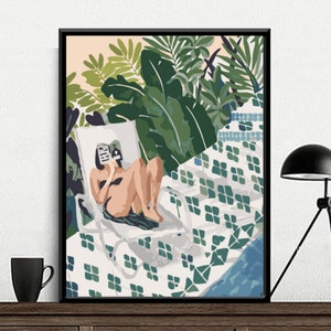 Swimming Pool Paint by Number Kit: Summer DIY Oil Painting
