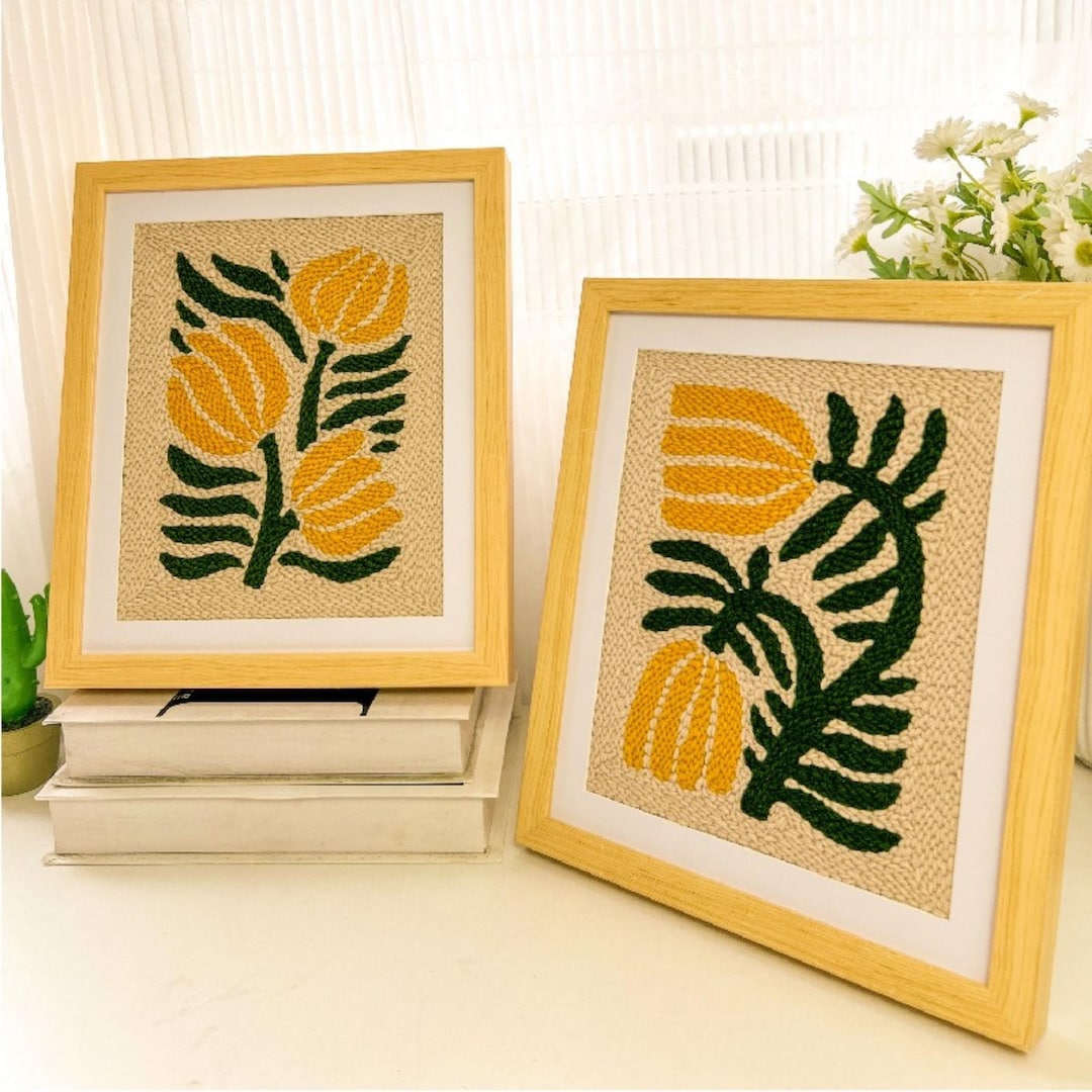 Beginner Floral Punch Needle Kit: DIY Minimalist Wall Decor | Mother's ...