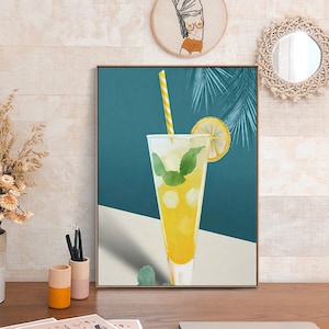 Limonade Malen nach Zahlen Kit: DIY Ölgemälde Wanddekoration
