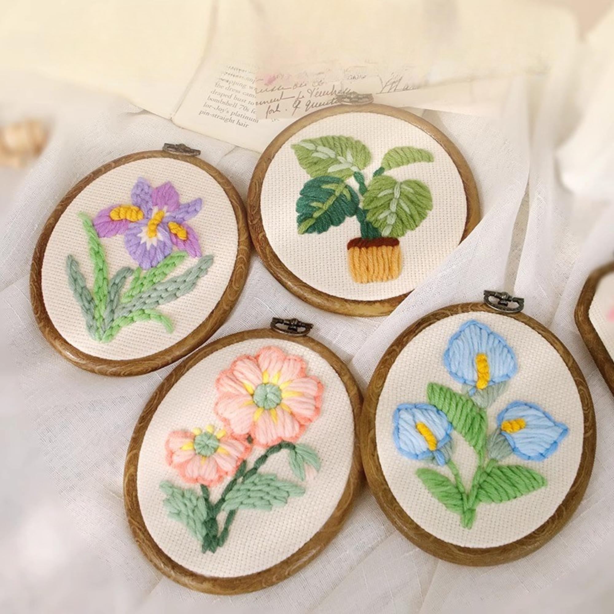 Floral Punch Needle Kit: DIY Embroidery Craft, Beginner Starter Set - Etsy