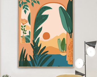 Modern Landscape Paint by Number Kit – DIY Wall Art
