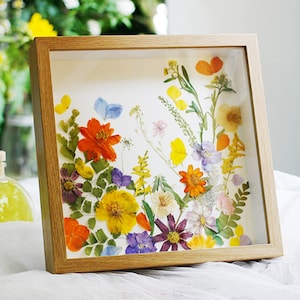 Pressed Flower Frame | Custom Pressed Flower Art | Dried Flower Art | Handmade Wall Decor | Wedding Decor |Christmas GIft - Gift for Her