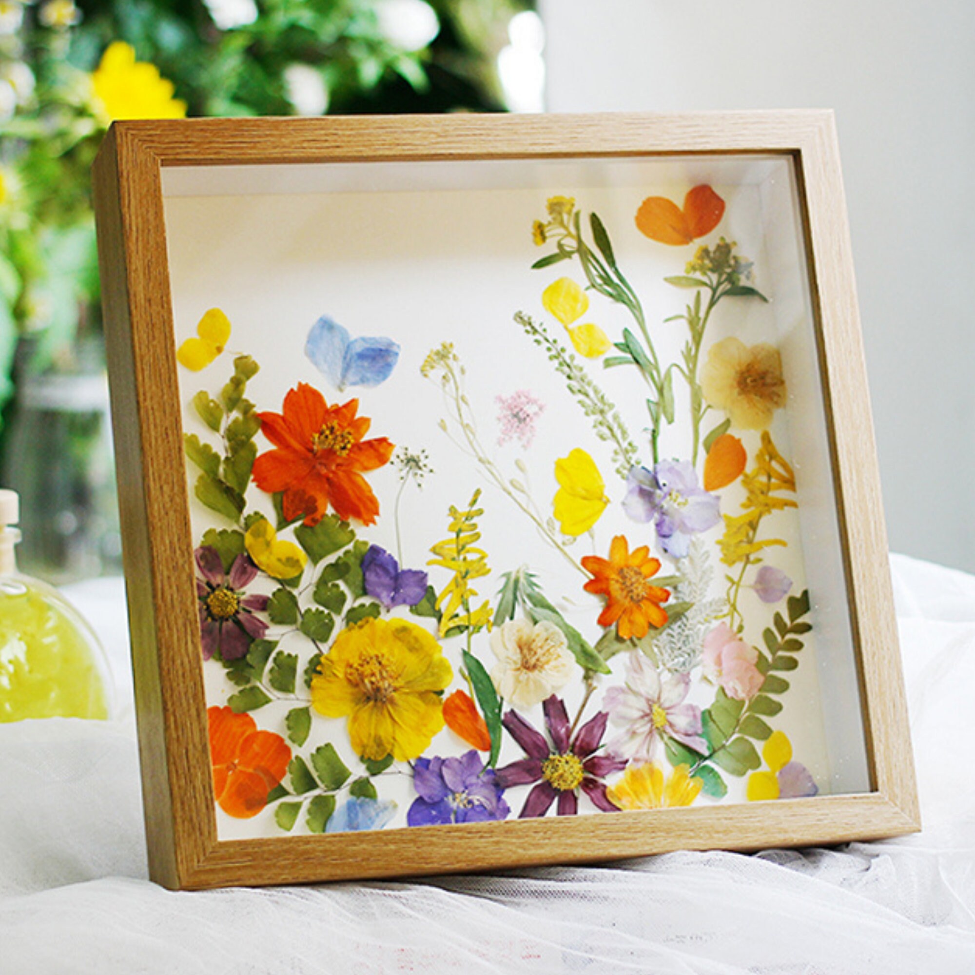 My new oshibana -> pressed flowers frame with real dried flowers
