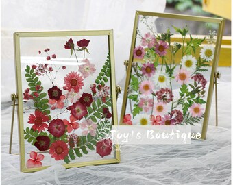 Pressed Flower Frame Custom Pressed Flower Art Dried Flower Art Handmade Wall  Decor Wedding Decor christmas Gift Gift for Her 