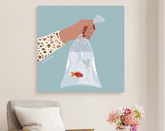 DIY Goldfish Painting Kit: Modern Paint by Number Art