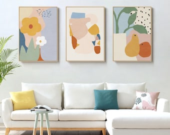 Floral Paint by Number Kit: Modern DIY Oil Painting - Wall Decor