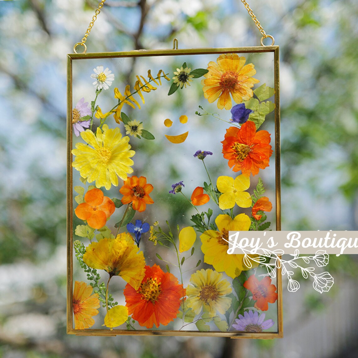 Pressed Flower Frame 6x8 Pressed Flower Wall Art Etsy