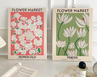 Flower Market Paint by Number Kit: DIY Floral Oil Painting