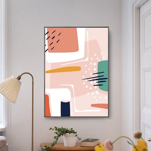 Minimalist Paint by Number Kit: DIY Abstract Oil Painting, Wall Decor, Healing Activity Kit