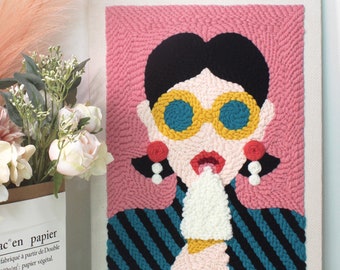 Beginner Punch Needle Kit: Minimalist DIY Wall Decor (12"x16")