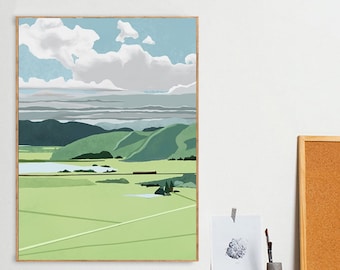 Minimalist Landscape Paint by Number Kit: DIY Oil Painting, Wall Decor