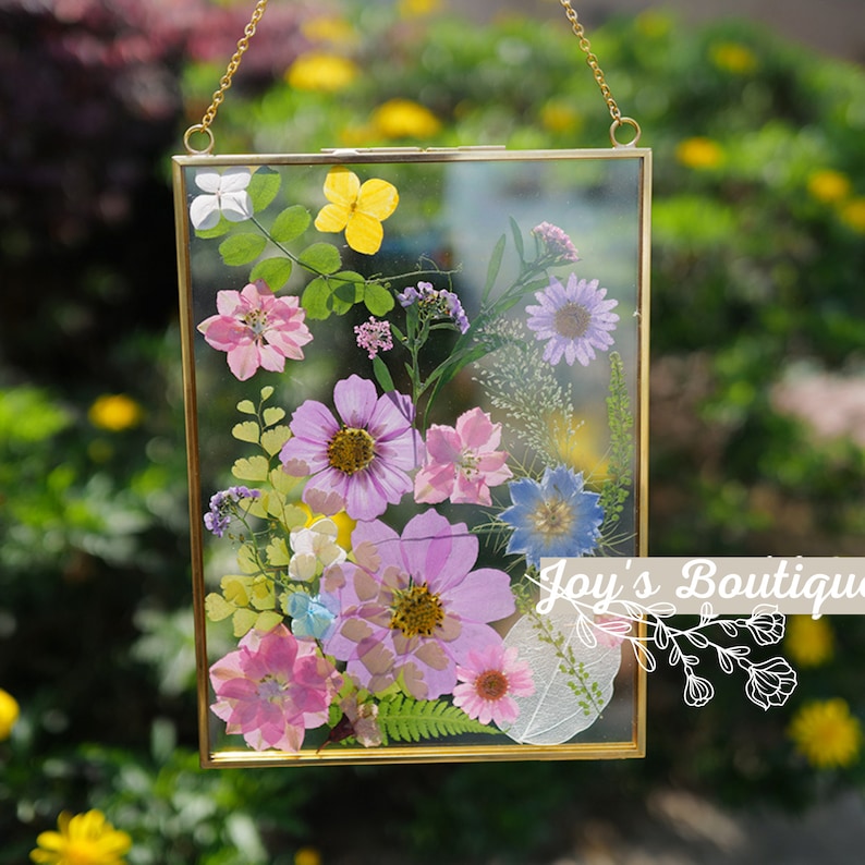 Pressed Flower Frame 6x8 Pressed Flower Wall Art Etsy