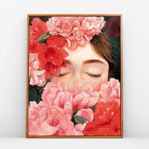 Girl in Flowers Paint by Number Kit: DIY Oil Painting, Home Decor
