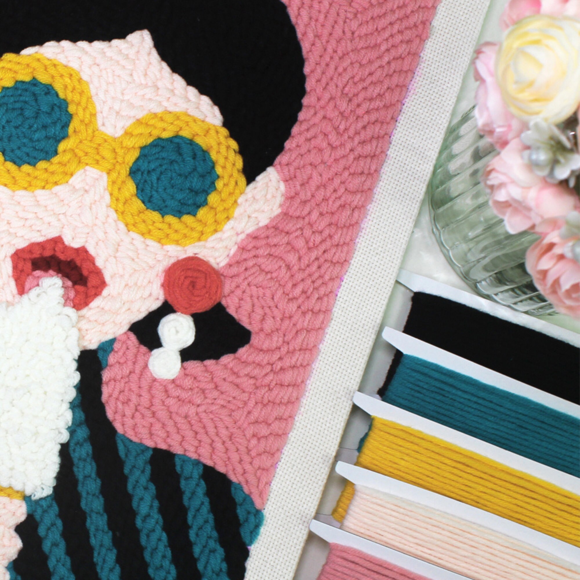 Kit Broderie 3 Ensembles Pour Débutants – Cerceau 20 Cm, Fils, Motifs Fleurs, Aiguilles & Manuels (Adulte & Enfant 8+)