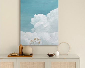 DIY Cloudscape Paint by Number Kit – Modern Handmade Wall Art