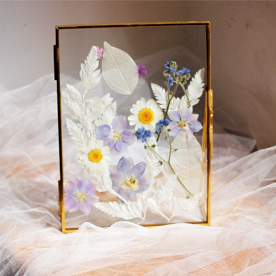 Pressed Flower Frame Custom Pressed Flower Art Dried Flower Art Handmade  Wall Decor Wedding Decor Christmas Gift Gift for Her 