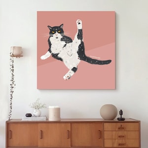 Cat Paint by Number Kit: DIY Oil Painting, Minimalist Wall Art