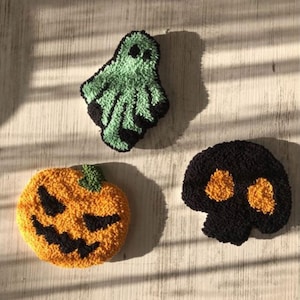 Halloween Punch Needle Coaster Kit: Beginner DIY Embroidery Craft