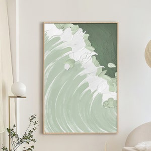 Emerald Green DIY Paint by Number Kit: Abstract Wave, Home Decor