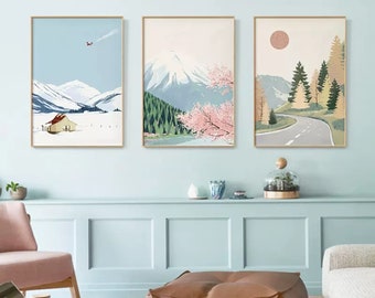Minimalist Landscape Paint by Number Kit: DIY Oil Painting Wall Decor