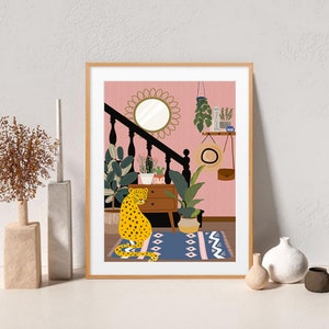 Kit de peinture par numéro léopard bohème : décoration d&#39;intérieur DIY