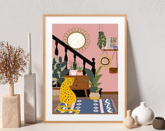 Boho Leopard Paint by Number Kit: DIY Home Decor